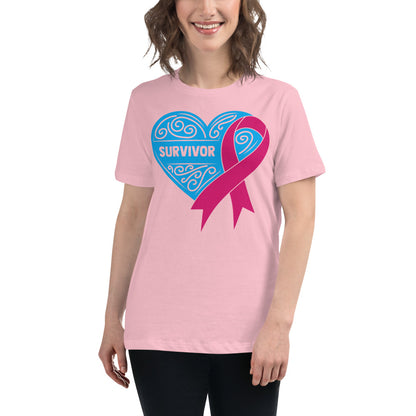 Survivor Light Blue Breast Cancer -- Womens Relaxed T Shirt