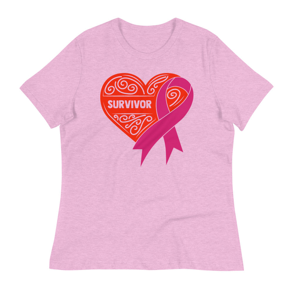 Survivor Red Breast Cancer -- Womens Relaxed T Shirt