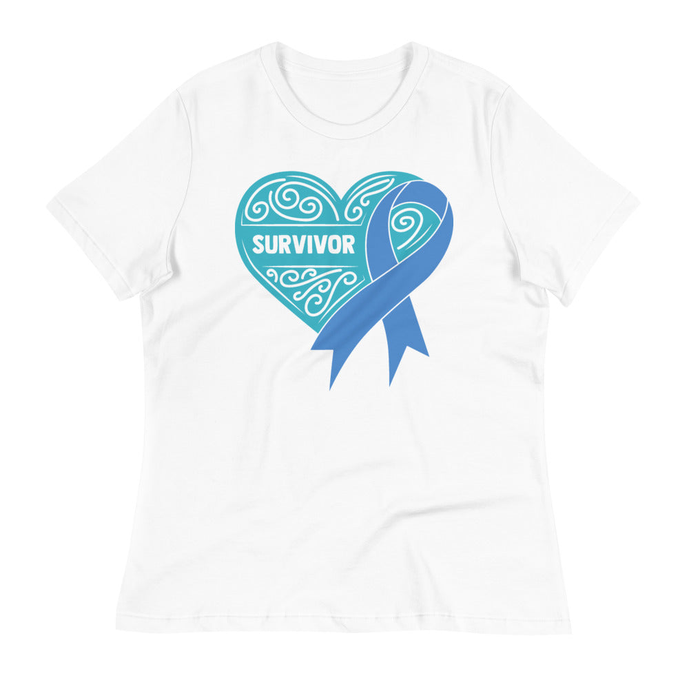 Survivor Teal Colon Cancer -- Womens Relaxed T Shirt