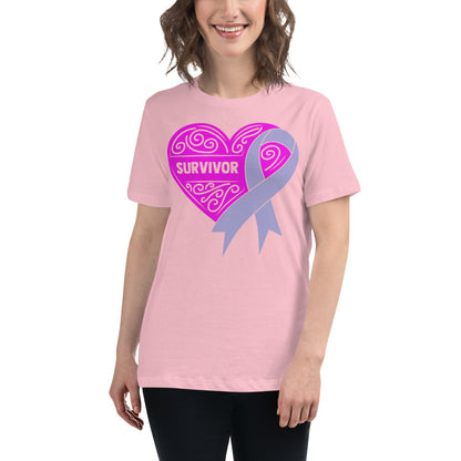 Survivor Pink Stomach Cancer -- Womens Relaxed T Shirt