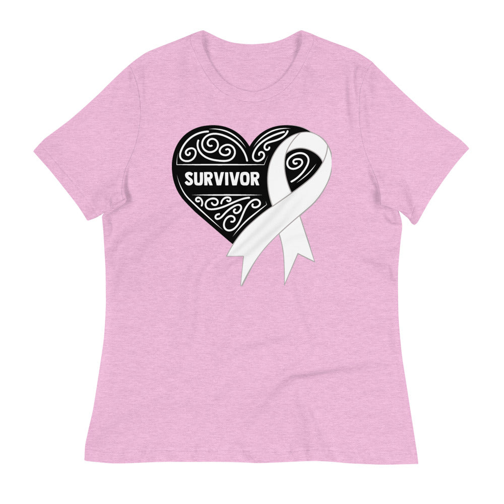 Survivor Black Breast Cancer -- Womens Relaxed T Shirt