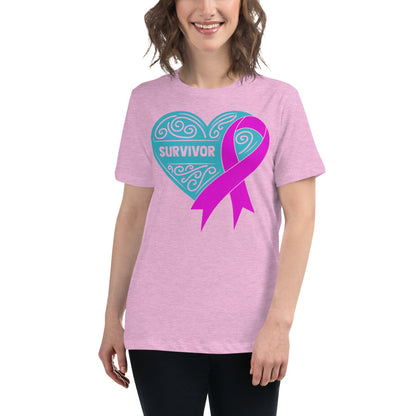 Survivor Teal Breast Cancer -- Womens Relaxed T Shirt