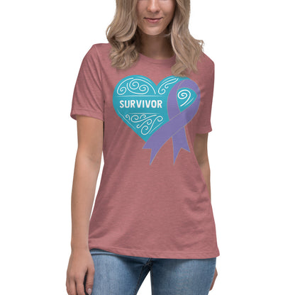 Survivor Teal Hodgkin Lymphoma Cancer -- Womens Relaxed T Shirt