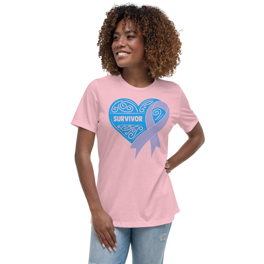 Survivor Blue Stomach Cancer -- Womens Relaxed T Shirt