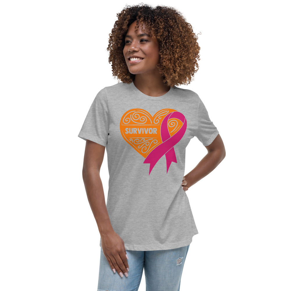 Survivor Orange Breast Cancer -- Womens Relaxed T Shirt