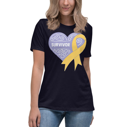 Survivor Lavender Childhood Cancer -- Womens Relaxed T Shirt