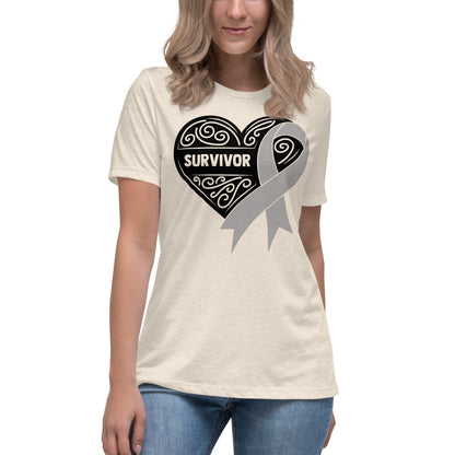 Survivor Black Brain Cancer -- Womens Relaxed T Shirt