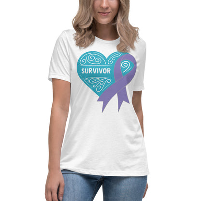 Survivor Teal Hodgkin Lymphoma Cancer -- Womens Relaxed T Shirt