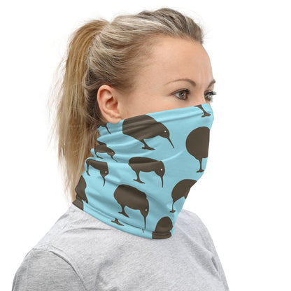 NZ Kiwi brown Light Blue - Neck Gaiter