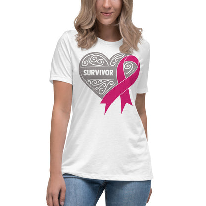 Survivor Grey Breast Cancer -- Womens Relaxed T Shirt