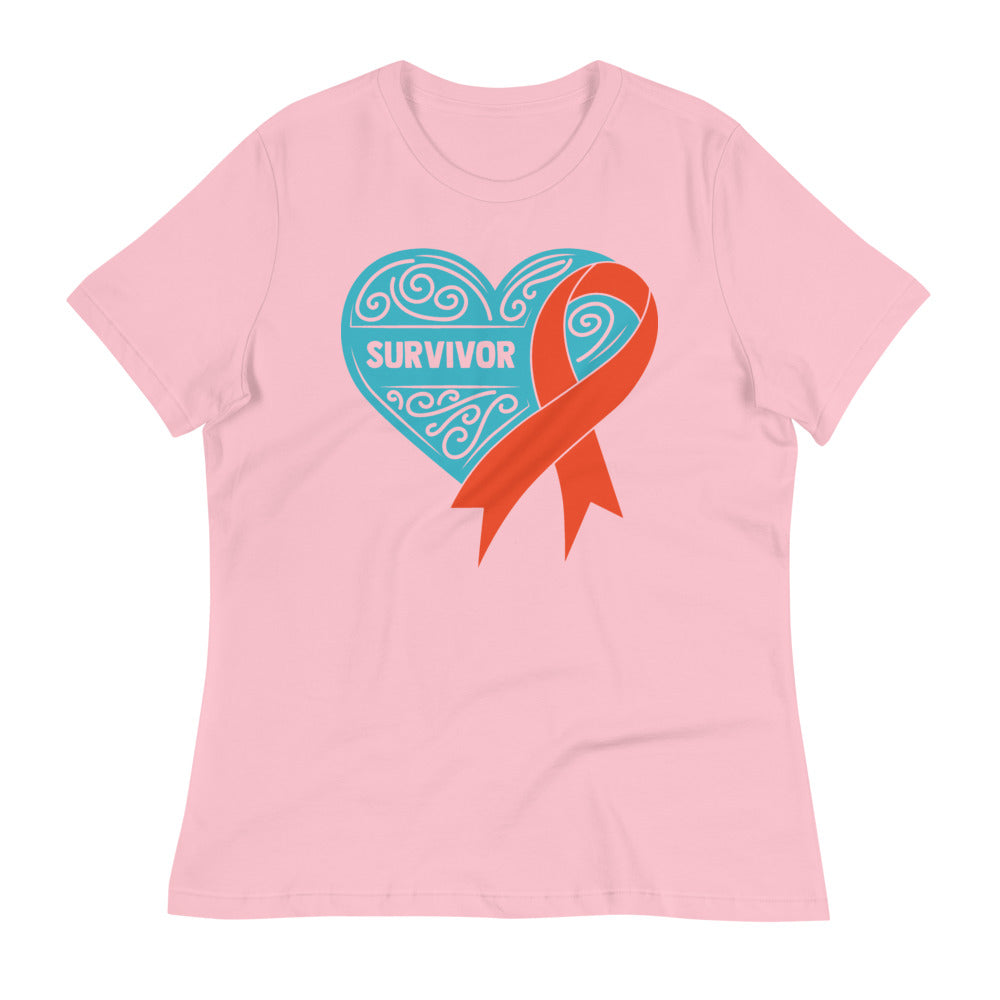 Survivor Teal Leukemia Cancer -- Womens Relaxed T Shirt