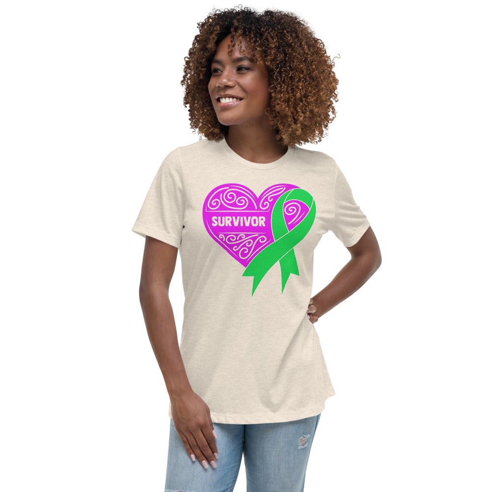 Survivor Pink Lymphoma Cancer -- Womens Relaxed T Shirt