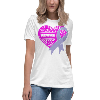 Survivor Pink Stomach Cancer -- Womens Relaxed T Shirt