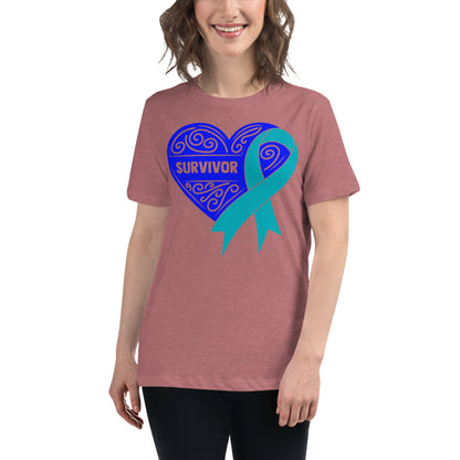 Survivor Royal Blue Ovarian Cancer -- Womens Relaxed T Shirt