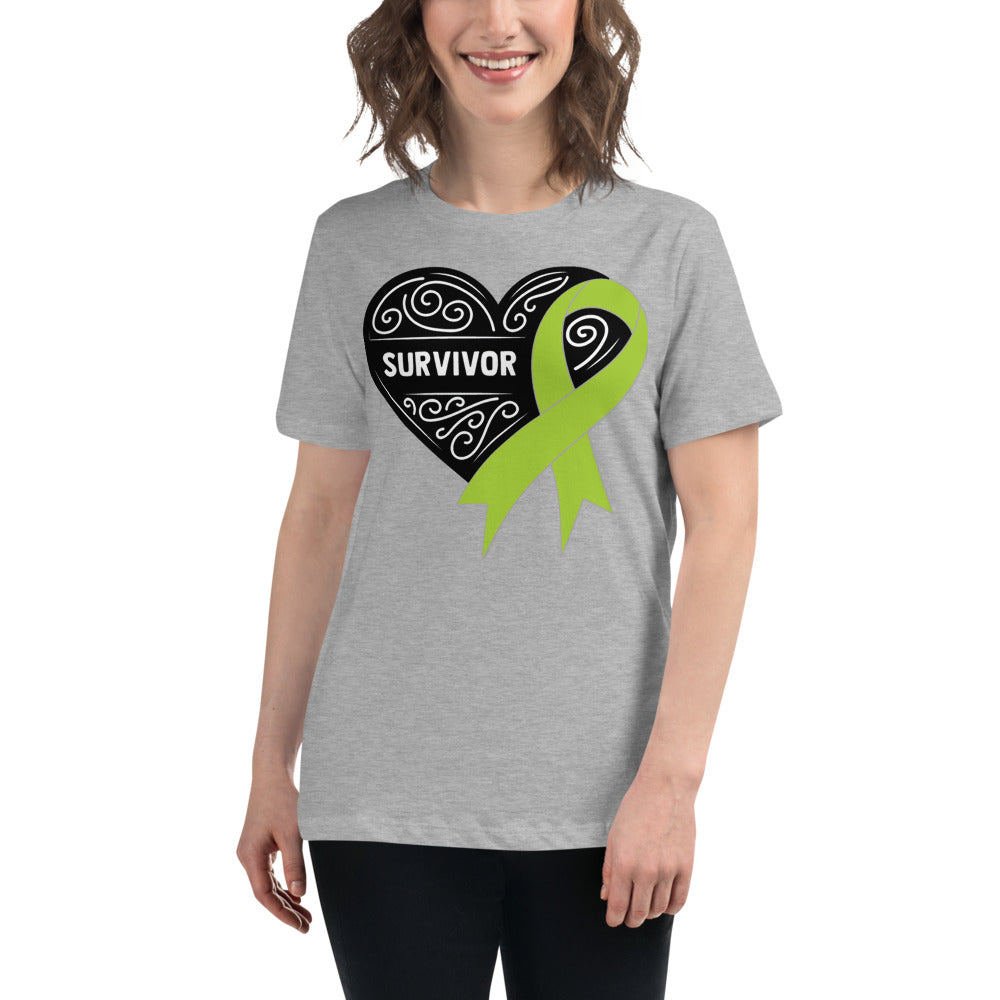 Survivor Black Non Hodgkin Lymphoma Cancer -- Womens Relaxed T Shirt