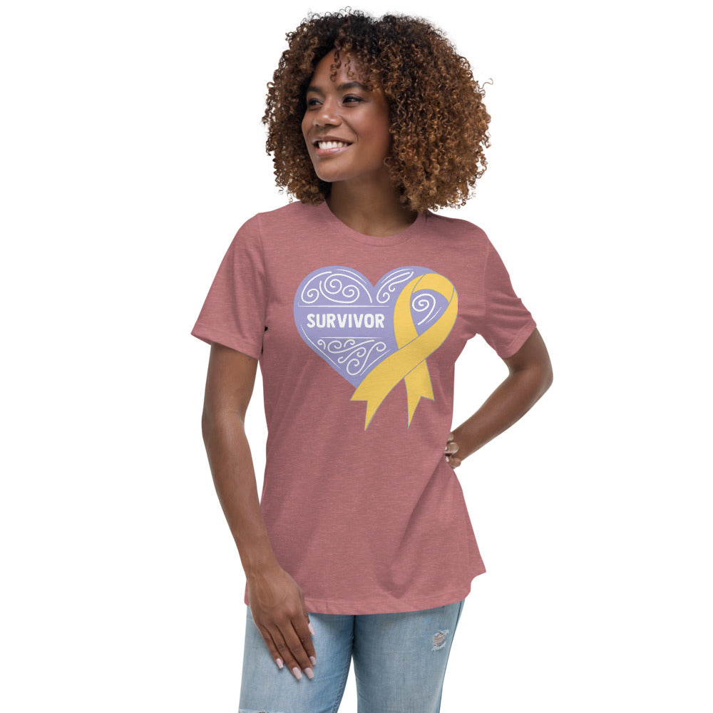 Survivor Lavender Childhood Cancer -- Womens Relaxed T Shirt