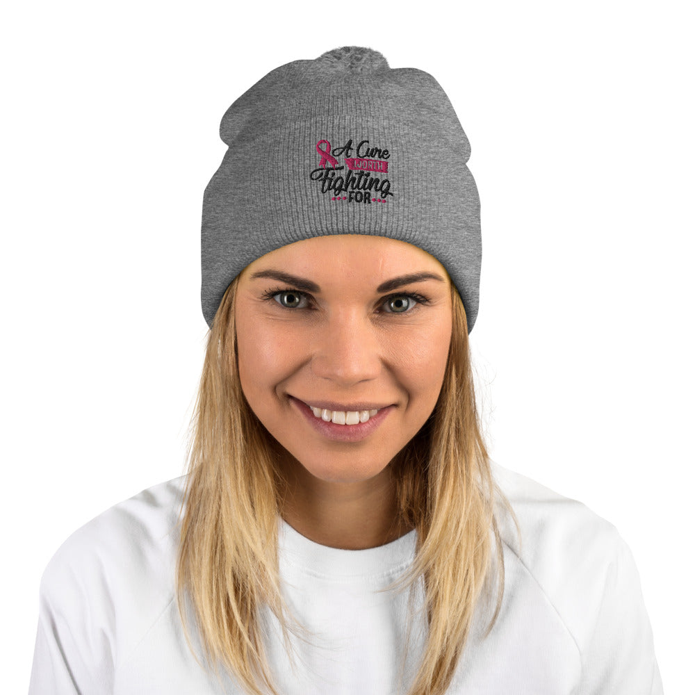 Cancer Picked The Wrong Girl - Pom-Pom Beanie