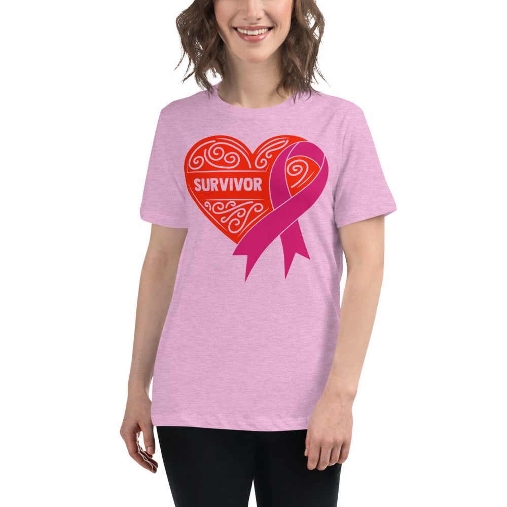 Survivor Red Breast Cancer -- Womens Relaxed T Shirt