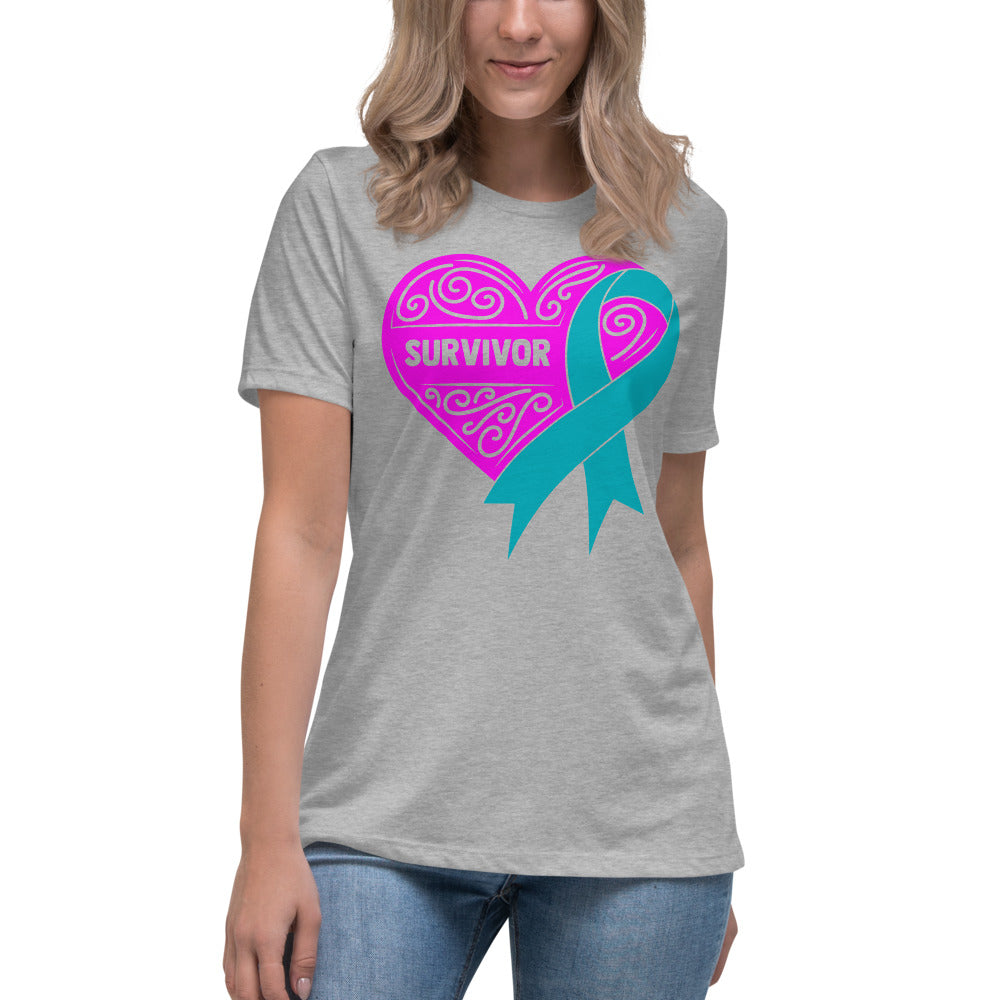 Survivor Pink Ovarian Cancer -- Womens Relaxed T Shirt