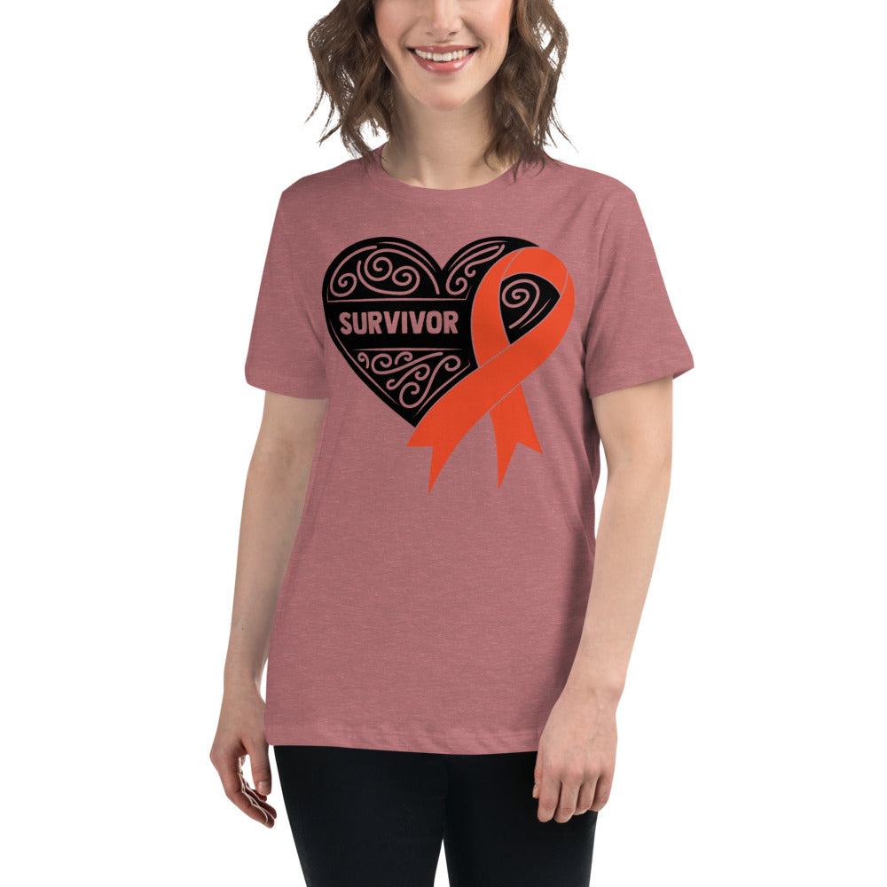 Survivor Black Leukemia Cancer -- Womens Relaxed T Shirt