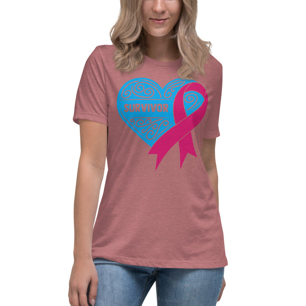 Survivor Light Blue Breast Cancer -- Womens Relaxed T Shirt