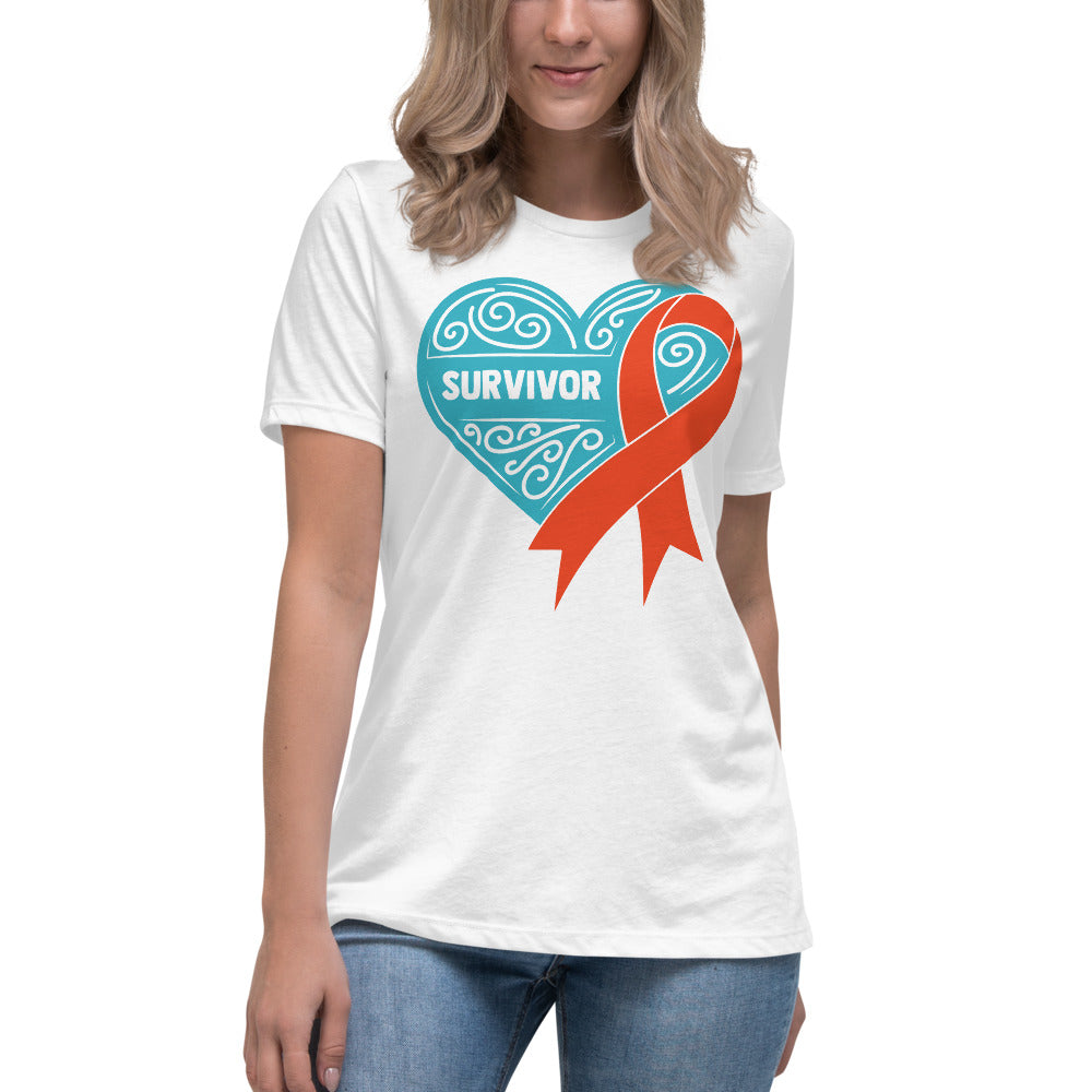 Survivor Teal Leukemia Cancer -- Womens Relaxed T Shirt