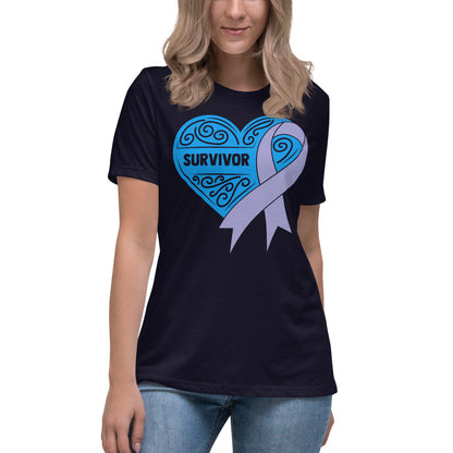 Survivor Blue Stomach Cancer -- Womens Relaxed T Shirt