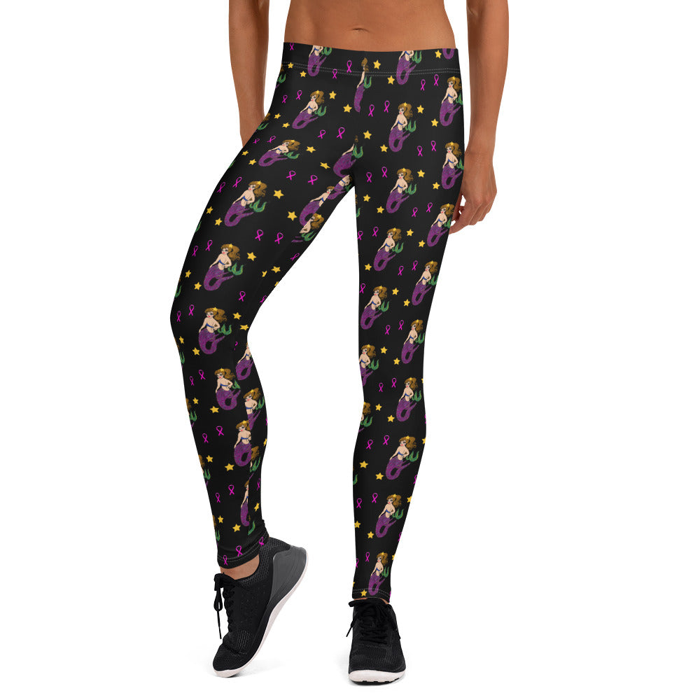 Breast Cancer Mermaid - Leggings