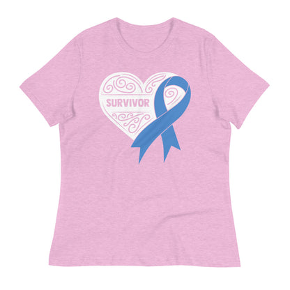 Survivor White Colon Cancer -- Womens Relaxed T Shirt