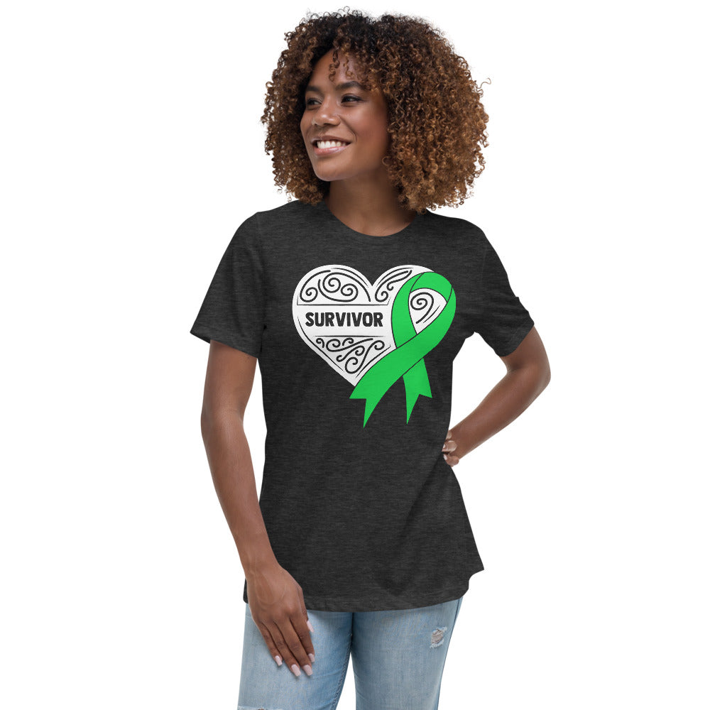 Survivor White Lymphoma Cancer -- Womens Relaxed T Shirt