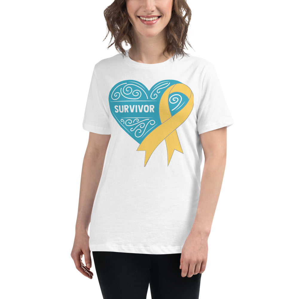 Survivor Teal Childhood Cancer -- Womens Relaxed T Shirt