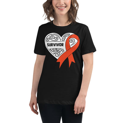 Survivor White Leukemia Cancer -- Womens Relaxed T Shirt