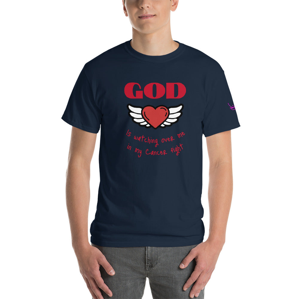 God is watching over my cancer fight - Short Sleeve T-Shirt