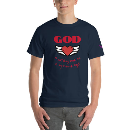 God is watching over my cancer fight - Short Sleeve T-Shirt