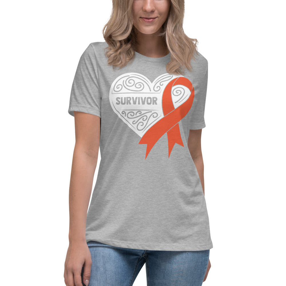 Survivor White Kidney Cancer -- Womens Relaxed T Shirt