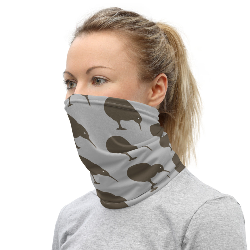 NZ Kiwi brown Light Grey - Neck Gaiter