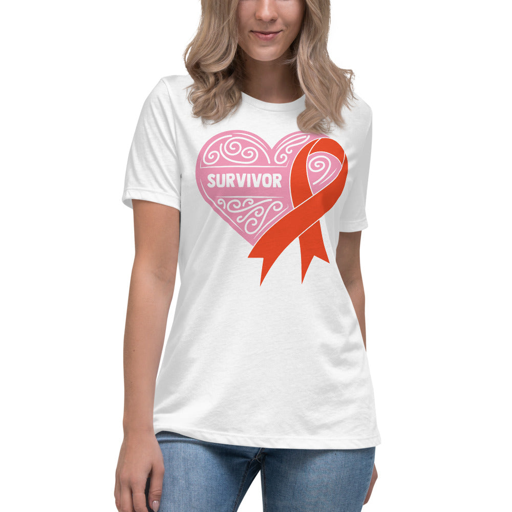 Survivor Pink Leukemia Cancer -- Womens Relaxed T Shirt