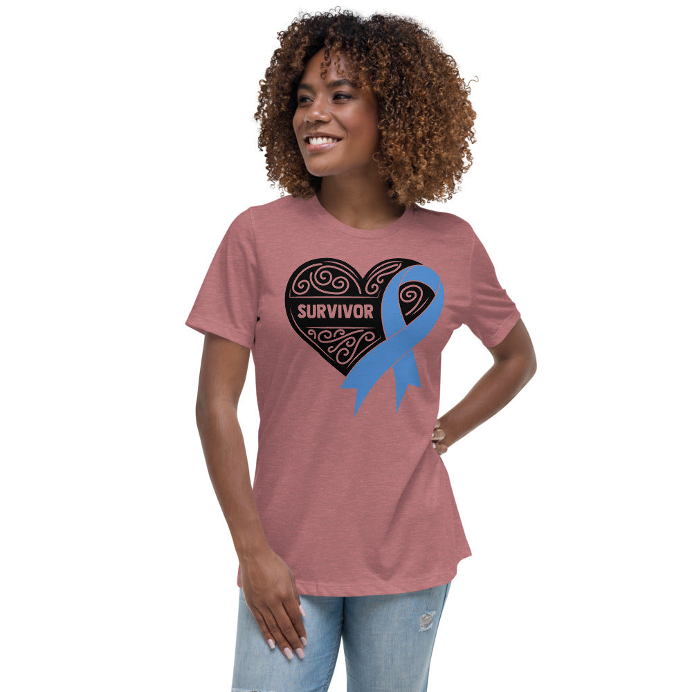 Survivor Black Colon Cancer -- Womens Relaxed T Shirt