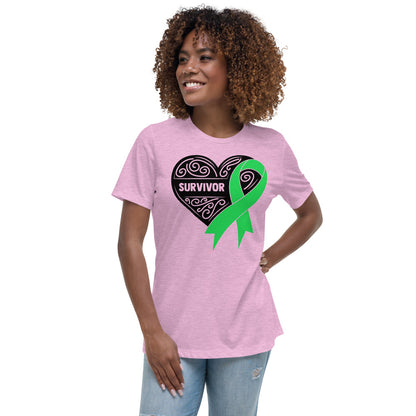 Survivor Black Lymphoma Cancer -- Womens Relaxed T Shirt