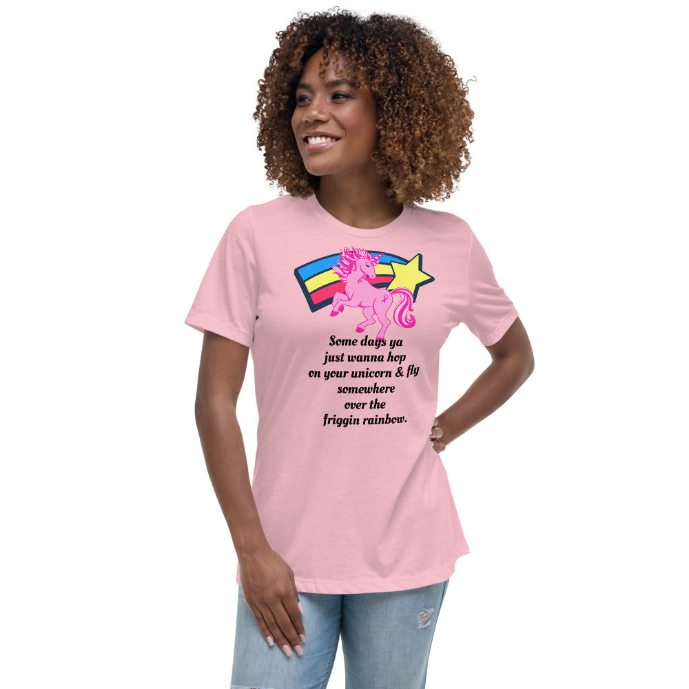 Unicorn Rainbow -- Womens Relaxed T Shirt