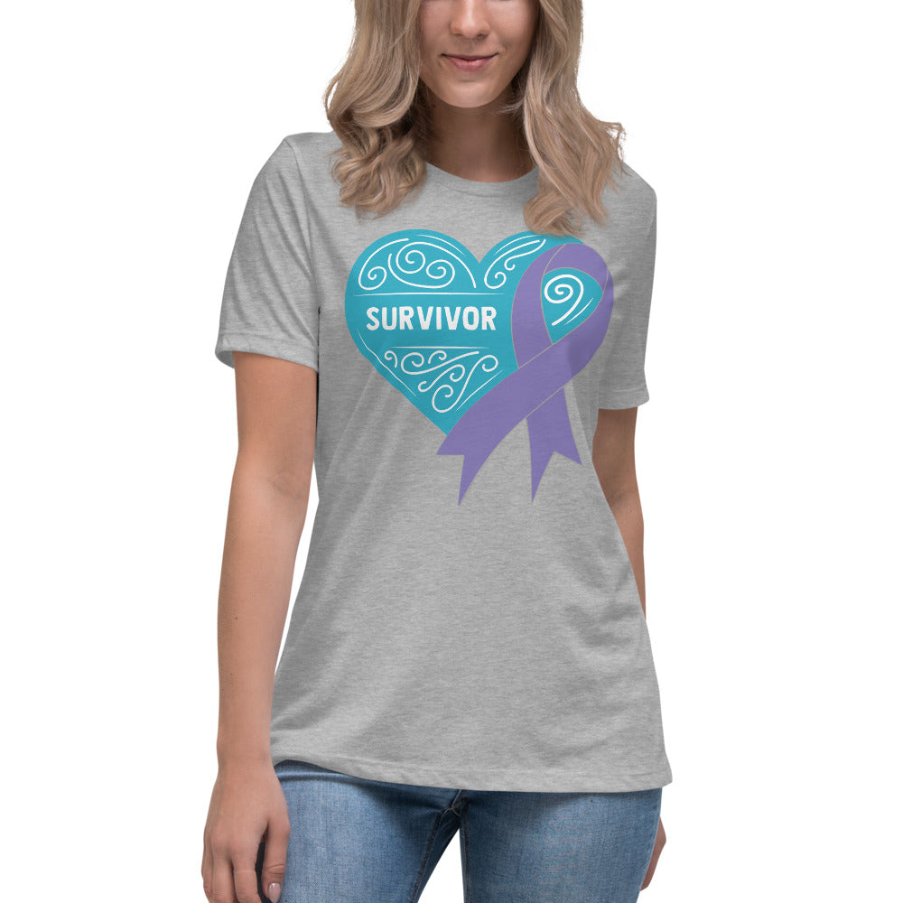 Survivor Teal Hodgkin Lymphoma Cancer -- Womens Relaxed T Shirt