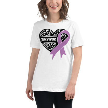 Survivor Black Pancreatic Cancer -- Womens Relaxed T Shirt