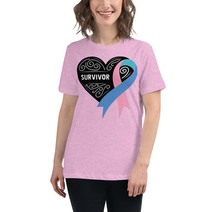 Survivor Black Thyroid Cancer -- Womens Relaxed T Shirt