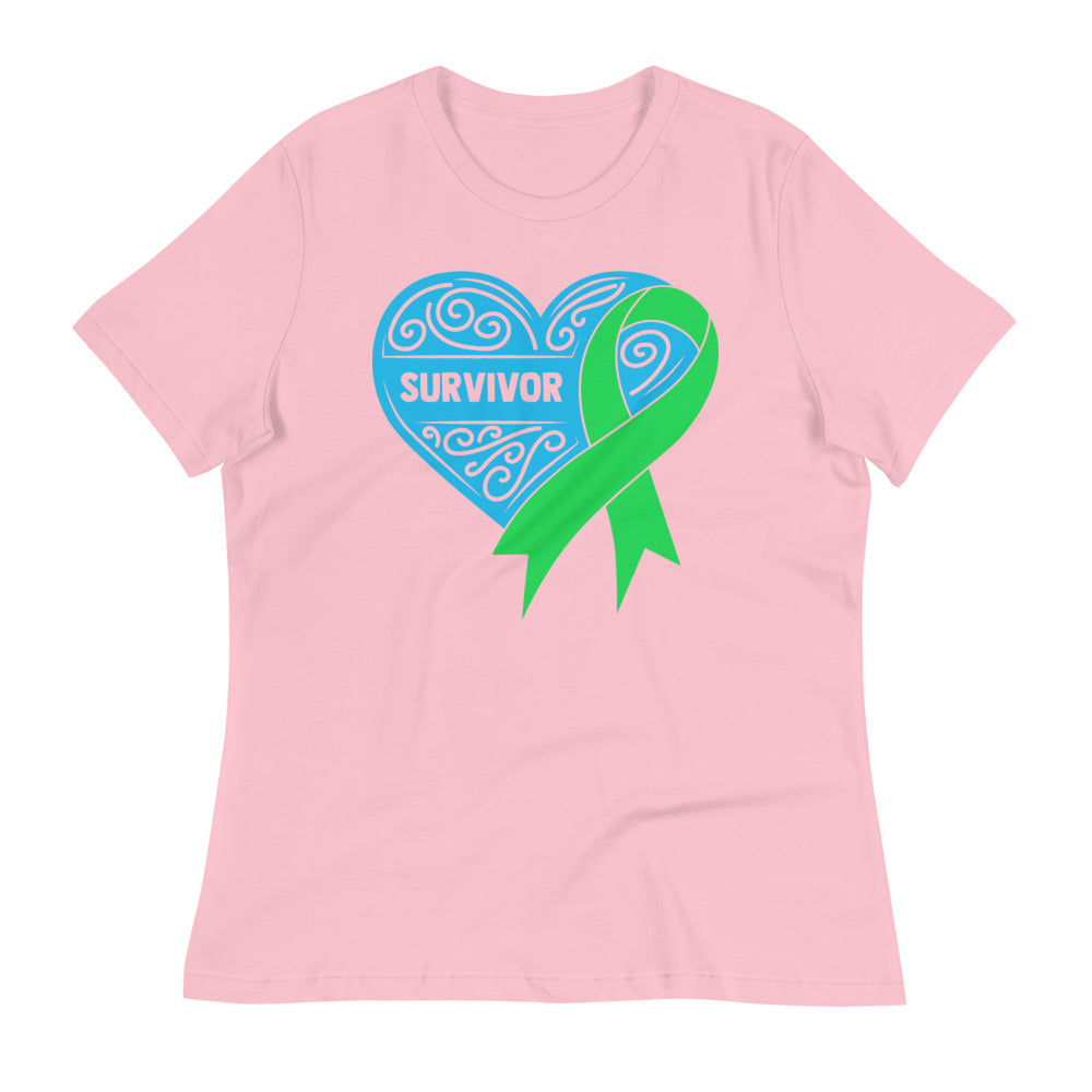 Survivor Blue Lymphoma Cancer -- Womens Relaxed T Shirt