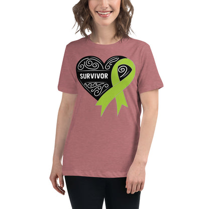 Survivor Black Non Hodgkin Lymphoma Cancer -- Womens Relaxed T Shirt