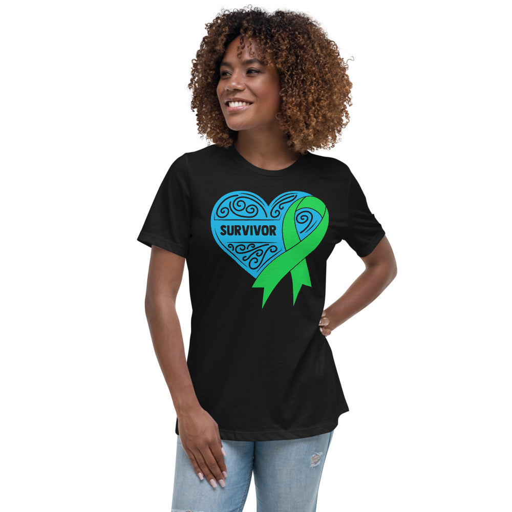 Survivor Blue Lymphoma Cancer -- Womens Relaxed T Shirt