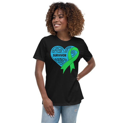 Survivor Blue Lymphoma Cancer -- Womens Relaxed T Shirt