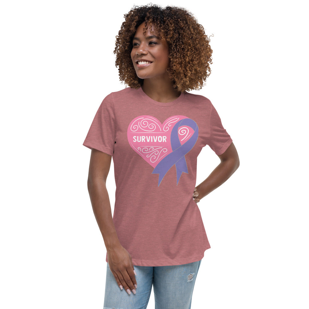 Survivor Pink Hodgkin Lymphoma Cancer -- Womens Relaxed T Shirt