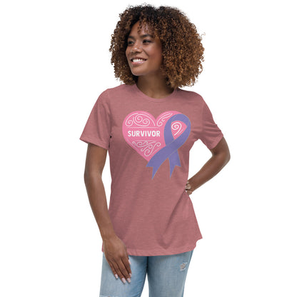 Survivor Pink Hodgkin Lymphoma Cancer -- Womens Relaxed T Shirt