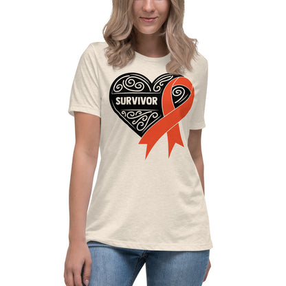 Survivor Black Leukemia Cancer -- Womens Relaxed T Shirt